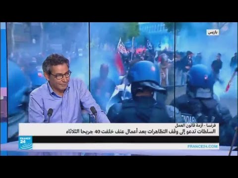 بالفيديو  الاتحاد العام للعمل يتهم الحكومة بالمسؤولية عن العنف والتخريب في فرنسا