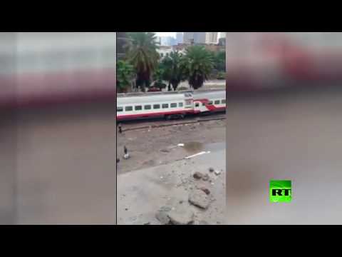 شاهدتصادم قطارين قادمين من الصعيد ووقوع العديد من الإصابات
